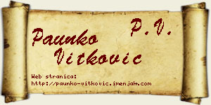 Paunko Vitković vizit kartica